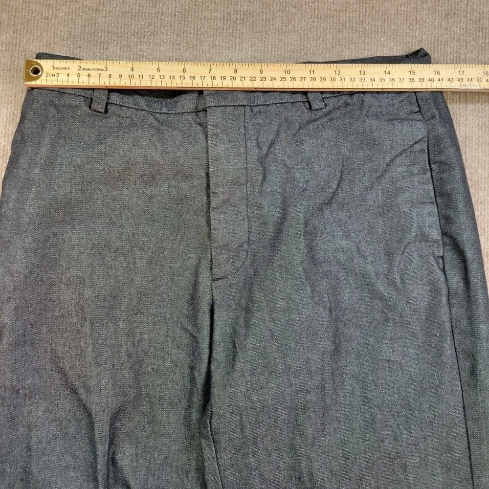 Banana‎ Republic Dress Pants Mens 32x26 Gray Straight Leg Flat Front Trousers